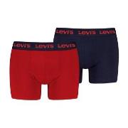 Levis Kalsonger 2P Repeat Logo Boxer Brief Svart/Röd bomull X-Large He...