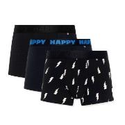 Happy socks Kalsonger 3P Black And White Boxershorts Svart bomull X-La...