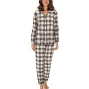 Lady Avenue Cotton Flannel Pyjamas Blå/Brun bomull Large Dam