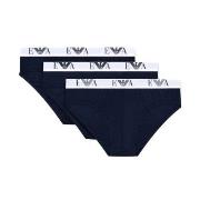 Armani Stretch Jersey Briefs With Logo Kalsonger 3P Marin bomull Mediu...
