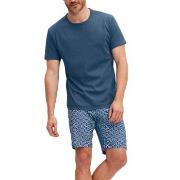 Calida Relax Streamline 2 Short Pyjamas Blå bomull Medium Herr