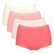 Sloggi Trosor 4P Basic Plus Maxi Panty Röd/Rosa bomull 40 Dam