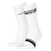 Calvin Klein Strumpor 2P Cotton Logo Stripe Crew Socks Vit One Size He...