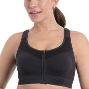 Anita BH Active Front Zip Sports Bra Mörkgrå nylon Large Dam