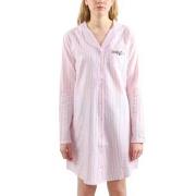 Esprit Calista Flannel Nightshirt Vit/Rosa bomull 38 Dam