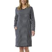 Schiesser Women Longsleeve Nightdress Blå/Vit bomull 48 Dam