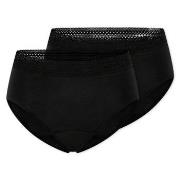 Schiesser Trosor 2P Care Retro Period Pants Svart bomull 42 Dam