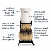 men-ü Barbiere Shave Brush and Stand - White