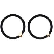 Dark 2 Pk Velvet Hair Tie Black W/Gold - pcs 1