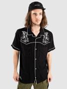 Broken Promises Duality Embroidered Button Up Skjorta black