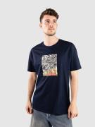 Poetic Collective Burning Skull T-Shirt navy