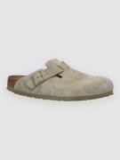 Birkenstock Boston Suede Leather Narrow Sandaler faded khaki