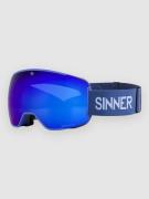 Sinner Snowflake Matte Navy Blue (+ Bonus Lens) Goggle double full blu...