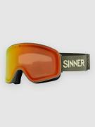 Sinner Snowghost Matte Moss Green Goggle double sintrast/trans+