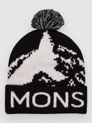 Mons Royale Mtn Pixel Merino Pom Pom Mössa black/white