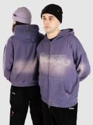 Jacker Rough Garment Dyed Premium Hoodie med Dragkedja purple
