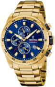 Festina Herrklocka F20541-2 Chrono Sport Blå/Gulguldtonat stål