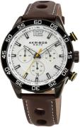 Akribos XXIV Herrklocka AK1097BRBK Complication Vit/Läder Ø43 mm