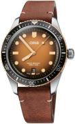 Oris Herrklocka 01 733 7707 4356-07 5 20 45 Diving Brun/Läder Ø40 mm