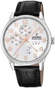 Festina Herrklocka F20278-A Silverfärgad/Läder Ø42 mm