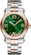 Chopard Damklocka 278582-6006 Happy Sport Grön/18 karat roséguld