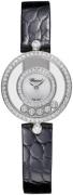 Chopard Damklocka 203957-1214 Happy Diamonds Vit/Läder Ø25.8 mm