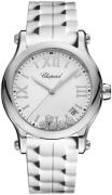 Chopard Damklocka 278582-3001 Happy Sport Vit/Gummi Ø36 mm