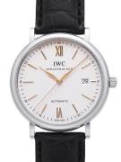 IWC Herrklocka IW356517 Portofino Silverfärgad/Läder Ø40 mm