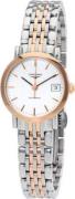 Longines Damklocka L4.309.5.12.7 Elegant Vit/18 karat roséguld