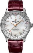 Breitling Damklocka A17395211A1P2 Navitimer Automatic 35 Vit/Läder