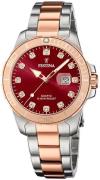 Festina Damklocka F20505-2 Boyfriend Röd/Roséguldstonat stål Ø35