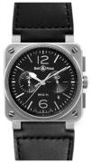 Bell & Ross Herrklocka BR0394-BL-SI-SCA BR 03-94 Svart/Läder