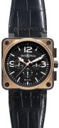 Bell & Ross Herrklocka BR0194-BICOLOR BR 01-94 Svart/Läder Ø46