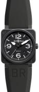 Bell & Ross Herrklocka BR0392-BL-CA BR 03-92 Svart/Gummi Ø42 mm