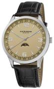 Akribos XXIV Herrklocka AK637SSW Retro Champagnefärgad/Läder Ø40 mm