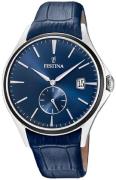 Festina Herrklocka F16980-B Blå/Läder Ø42 mm