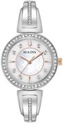 Bulova Damklocka 98X126 Vit/Stål Ø30 mm