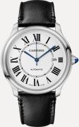 Cartier Herrklocka WSRN0032 Ronde Must Vit/Läder Ø40 mm