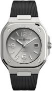 Bell & Ross Herrklocka BR-05-GREY-STEEL-RUBBER Br 05 Grå/Gummi