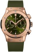 Hublot Herrklocka 521.OX.8980.RX Classic Fusion Grön/Gummi Ø45 mm