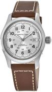 Hamilton Herrklocka H70455553 Khaki Field Silverfärgad/Läder Ø38 mm