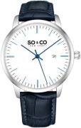 So & Co New York Herrklocka 5521.3 Madison Vit/Läder Ø40 mm