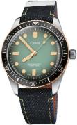 Oris Herrklocka 01 733 7707 4337-Set Diving Grön/Läder Ø40 mm