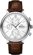 IWC Herrklocka IW391027 Portofino Silverfärgad/Läder Ø42 mm