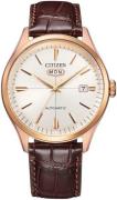 Citizen Herrklocka NH8393-05A Mechanical Silverfärgad/Läder Ø40 mm