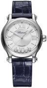 Chopard Damklocka 278608-3001 Happy Sport Silverfärgad/Läder Ø33 mm