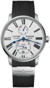 Ulysse Nardin Herrklocka 1183-310-3-40 Marine Torpilleur Vit/Gummi