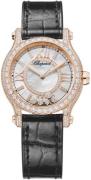 Chopard Damklocka 274302-5003 Happy Sport Vit/Läder Ø30 mm