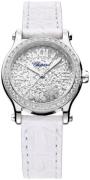 Chopard Damklocka 278573-3023 Happy Sport Silverfärgad/Läder Ø30 mm