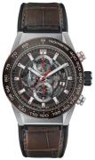 TAG Heuer Herrklocka CAR201U.FC6405 Carrera Brun/Gummi Ø43 mm